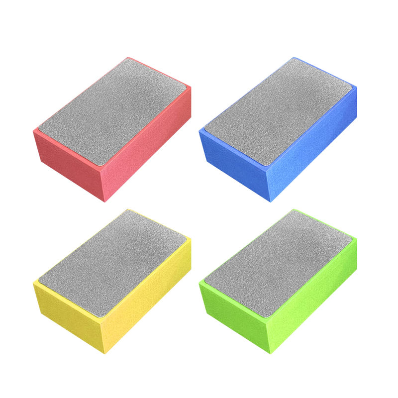 POHOVE 4pcs Diamond Hand Polishing Pads, Diamond Grinding Block Set, Glass Grinding Pads for Grinding Concrete, Glass, Stone, Granite, Marble, 60#, 100#, 200#, 400# (as shown) see picture