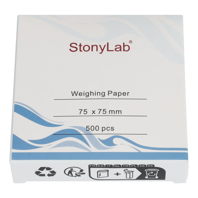 stonylab weighing paper, 75 x 75 mm nitrogen-free sample weighing paper scales paper analytical balance paper weighing paper for laboratory research, pack of 500