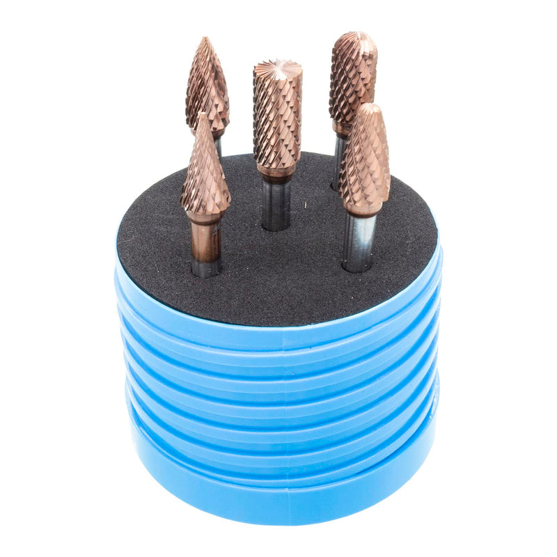 10mm Head with 20mm Cutting Length and 6mm Shank Carbide Cutter 5 Piece Set (ZYAS, WRC, SKM, RBF, SPG) for soft and hardened steel, stainless steel and other materials