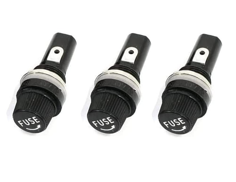 3 x fuse holders for glass and ceramic fuses, 5x20 mm, fuse holder