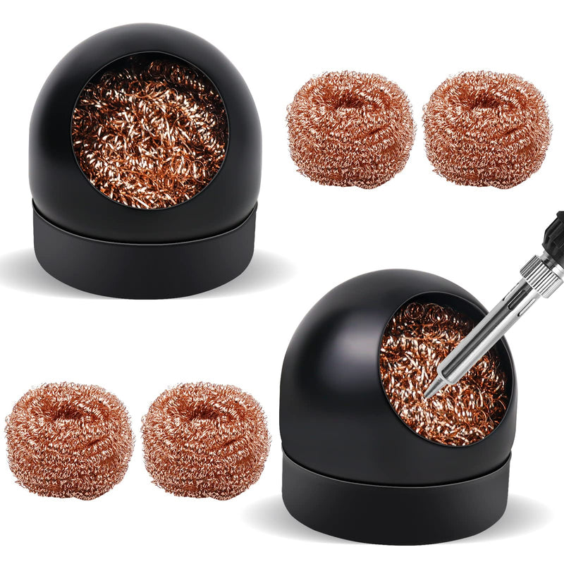 GZLCEU Pack of 2 soldering tip cleaners, metal soldering sponge with 4 soldering tips cleaning ball, dry sponge, metal wool for cleaning soldering iron tips