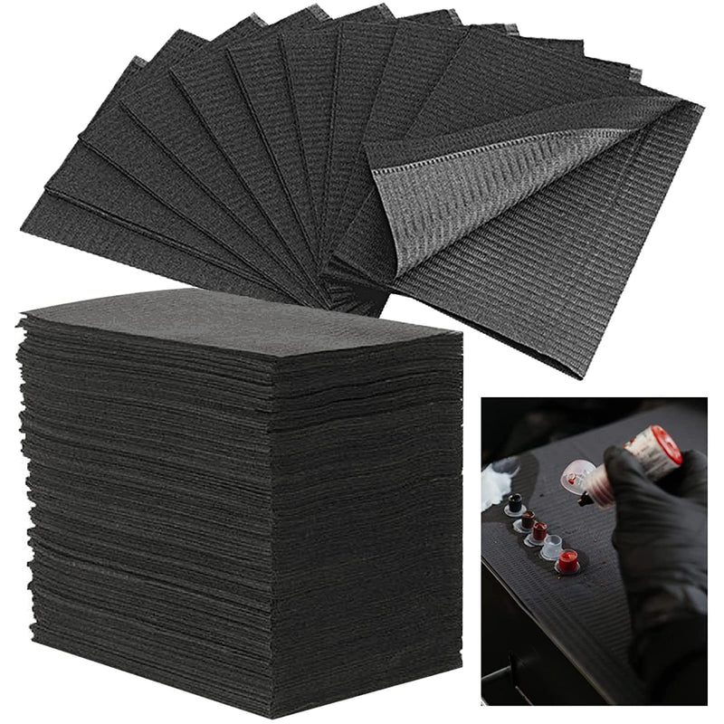 Black Dental Bibs, LEAYOKA 35 Pieces Disposable Tattoo Bibs Waterproof Tattoo Table Covers Clean Pad Patient Bibs Tattoo Covers Supplies Dental Dry... 2014A-35pcs