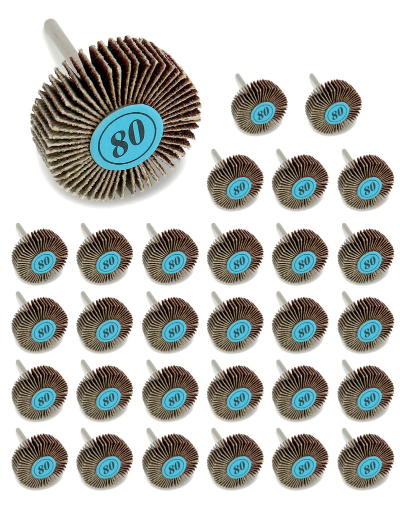 QWORK Pack of 30 flap sanders, flap sanders, 32 x 10 x 3 mm, 80 grit for rotary tools