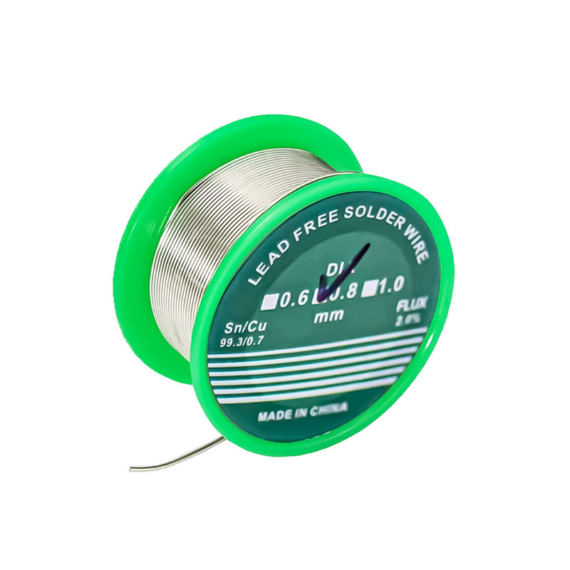 luckaide solder, 0.8 mm solder with flux, lead-free solder with rosin core Sn99 Ag0.3 Cu0, soldering wire 20g for the repair and DIY of electronic electrical soldering components 0.8mm 20g