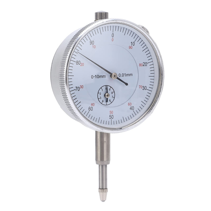 Pointer dial indicator, embedded brass sleeve, high-precision mechanical dial indicator made of wear-resistant stainless steel for precise measurements (0-10 mm) 0-10 mm