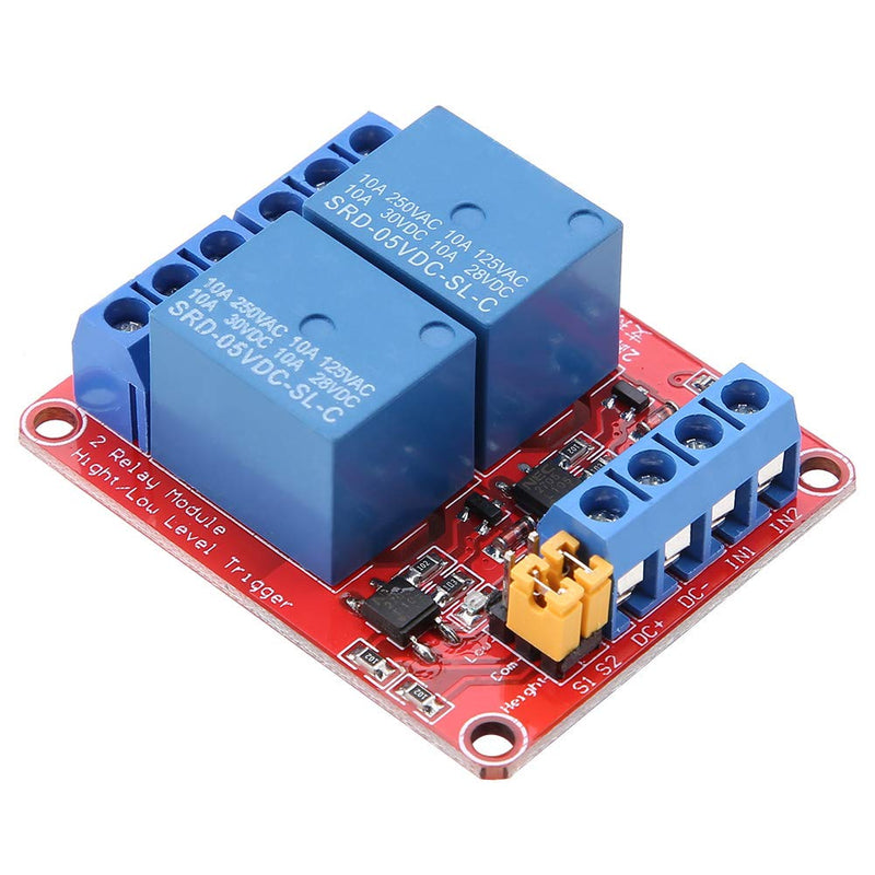 2 Channel Relay Module with Optocoupler, DC Relay Module Relay Relay Module Expansion Board High and Low Trigger With LED Warning Lamp for Special Sensor Shield (12V) 12V