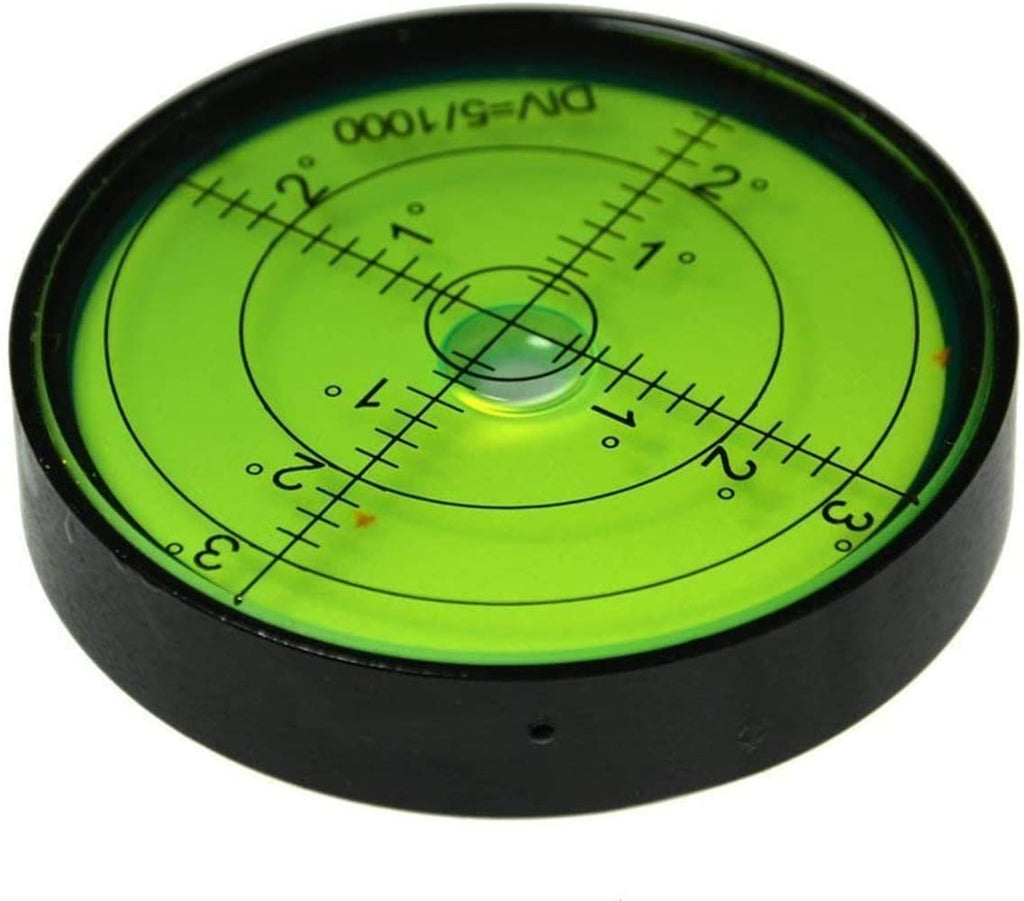 60x12mm with Magnet High Precision Horizontal Bubble Aluminum Housing Bullseye Spirit Level Round Inclinometer for Surveying Instruments (Without Magnet)