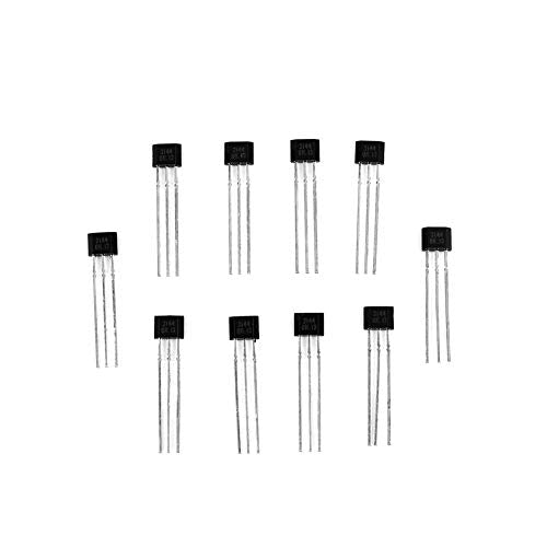 Ejoyous Pack of 10 Linear Hall Effect Sensors, A3144 3144E OH3144E Magnetic Detector 3-Pin Sensitive Switch Switches TO-92UA 3pin SIP