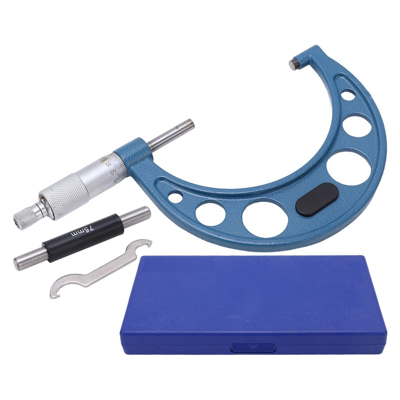 Micrometer Stable Portable Micrometer Thickness Gauge Alloy Surface Accurate Measurement (75-100/0.01mm) 75-100/0.01mm