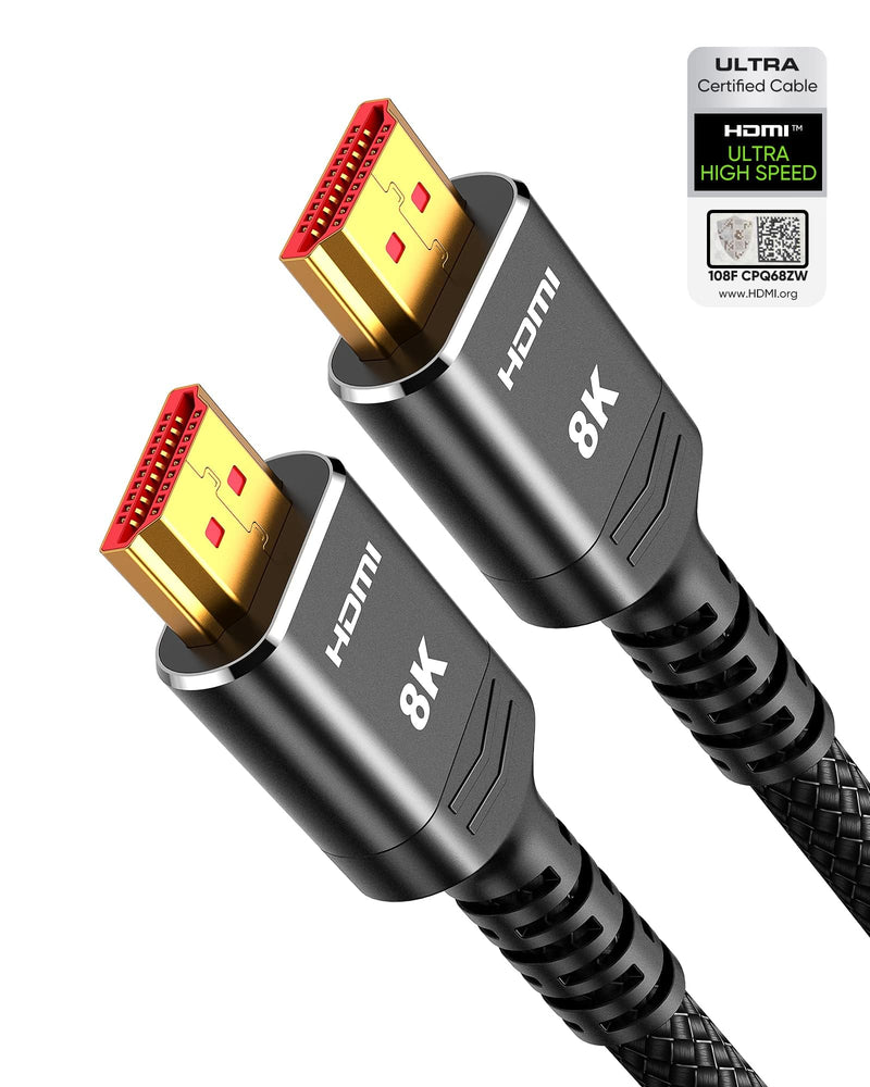 Highwings 10K 8K HDMI Cable 3meter Certified, HDMI 2.1 Cable 48Gbps Ultra High Speed 8K 60Hz 4K 120Hz 7680P eARC HDCP 2.2&2.3 DTS:X Dynamic HDR Dolby Atmos Compatible with PS5 X-BOX HDTV Monitor 3m