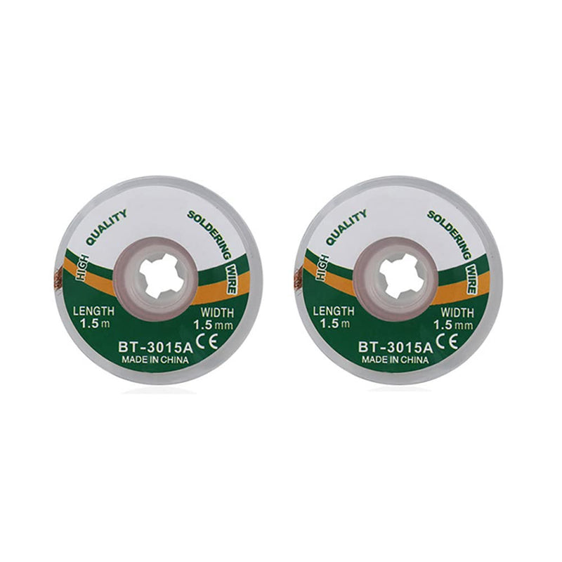 Tiardey 2pcs Solder Wick, Desoldering Wick for Removing Solder and Disassembling Electrical Components, No-Clean Solder Wick Braid (W: 3mm. L: 60ft)