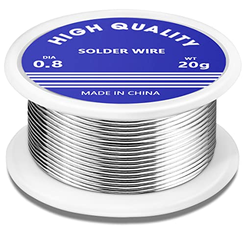Solder (Solder Wire), 0.8mm Solder Lead Free Sn99.3 Cu0.7 Solder with Rosin Core Flux for Repair and DIY of Electronic Electrical Soldering Components (20G) 20g