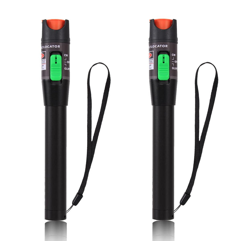 2pcs Visual Fault Locator 18 miles Fiber Optic Cable Tester with Red Light Pen, VFL with 2.5mm Universal Connector for FC/SC/ST Adapter, for CATV Telecom Engineering Maintenance