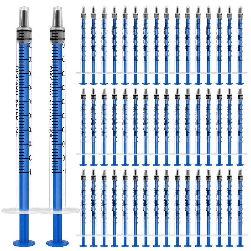 OFFCUP plastic syringe, pack of 50, disposable syringes, 1 ml, feeding syringe, plastic tube, for small pet feeding, motor oil or brake fluid [non-medical use], pack of 50, 1 ml