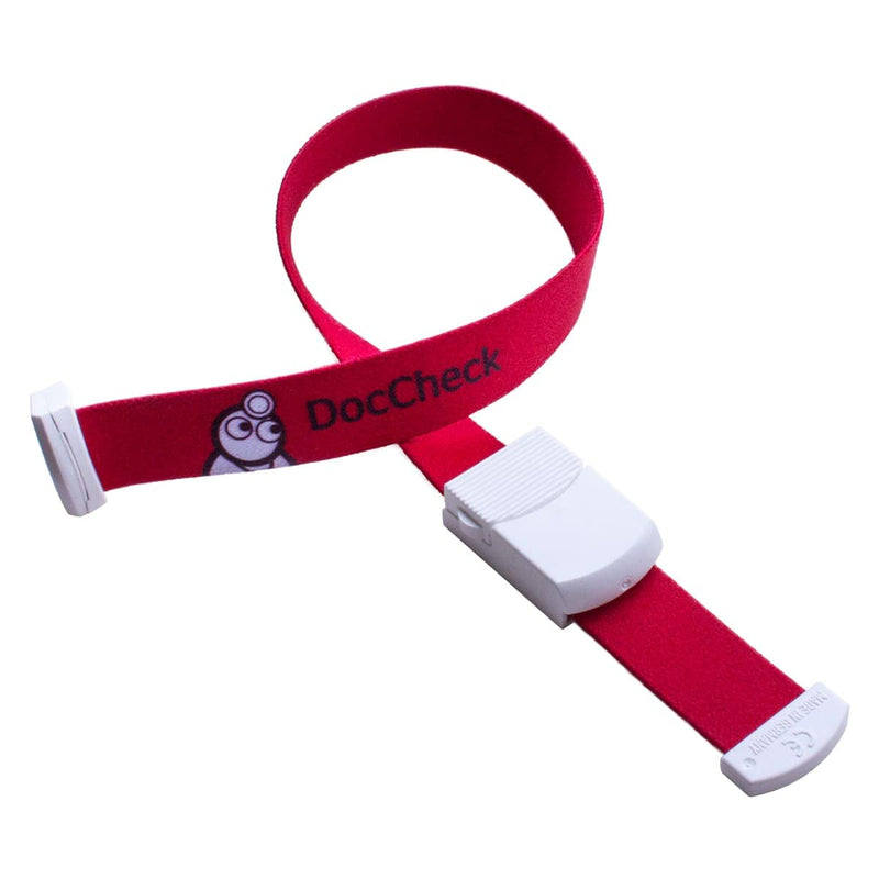 DocCheck tourniquet “Larr” with sturdy 2-step safety lock for one-handed operation
