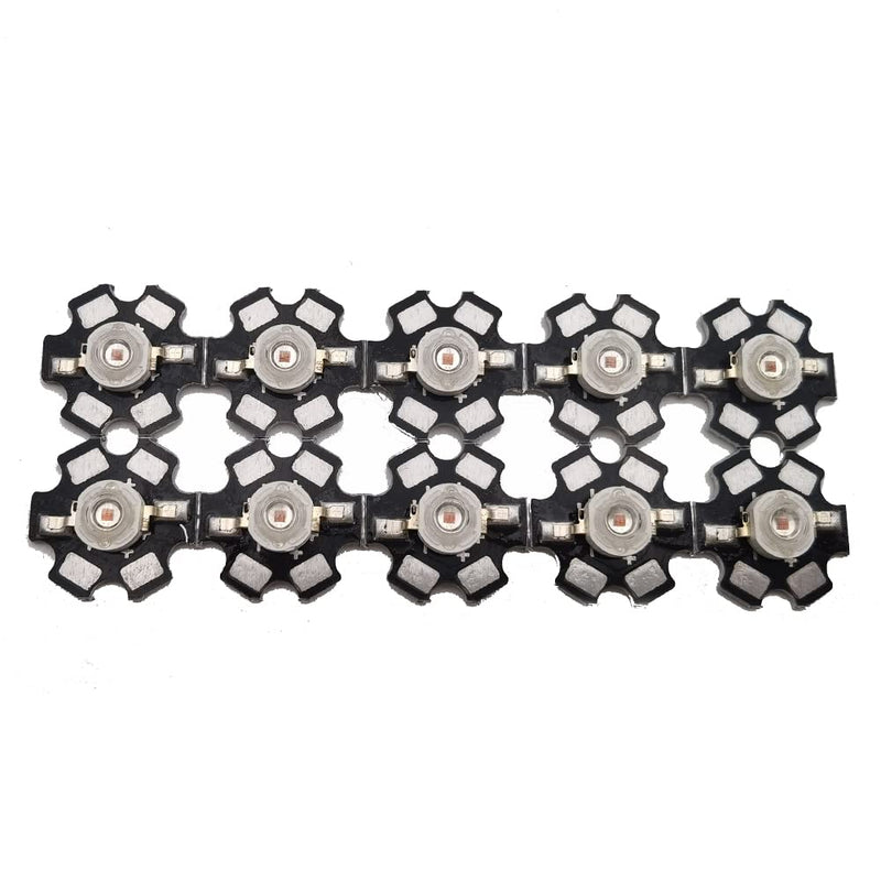 Vrabocry Pack of 10 High Power LED Chip on Board 3W Yellow 590-595nm (400mA - 500mA/DC 2V - 2.4V/3 Watt) Super Bright Intensity SMD COB Light Emitter Components Diode 3W with 20mm Black Star PCB