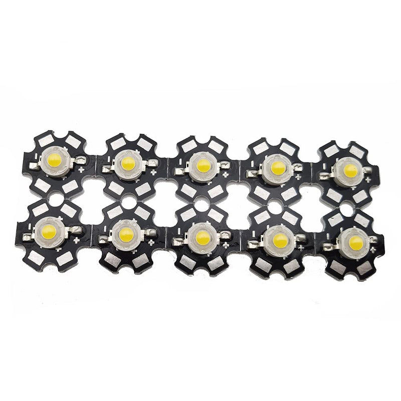 Vrabocry Pack of 10 High Power LED Chip 3W Warm White 3000K-3500K (Input 600mA - 700mA/DC 3V - 3.4V/3 Watt) Super Bright Intensity SMD COB Light Emitter Components Diode Lamp Beads DIY Lighting