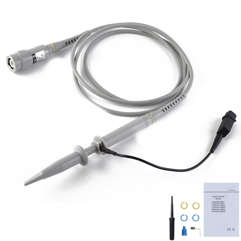 OWON 200 MHz oscilloscope probe kit, BNC oscilloscope clamp probe attenuation can be adjusted by 1x or 10x slide switch for oscilloscope probes/200Mhz