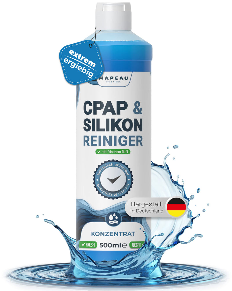 CPAP cleaner 500ml concentrate silicone cleaner I CPAP mask cleaner hose cleaner, silicone, plastic, Mapeau high-yield 500 ml