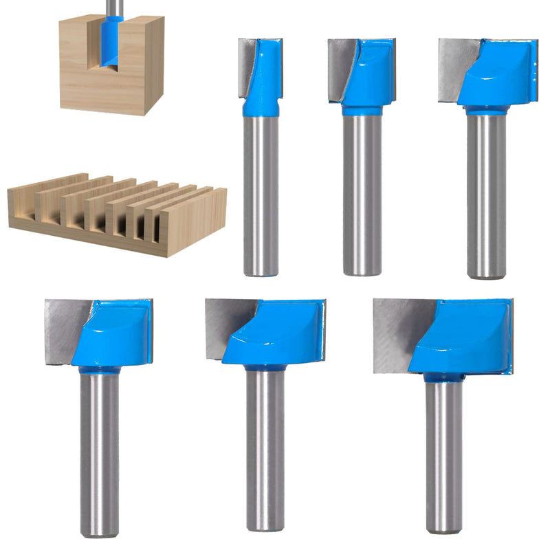 6 pieces shaft floor cleaning cleaning cutter set, cutter for router 8 mm shank, surface end mill for wood, woodworking (10 mm, 15 mm, 20 mm, 22 mm, 25 mm, 30 mm) 1