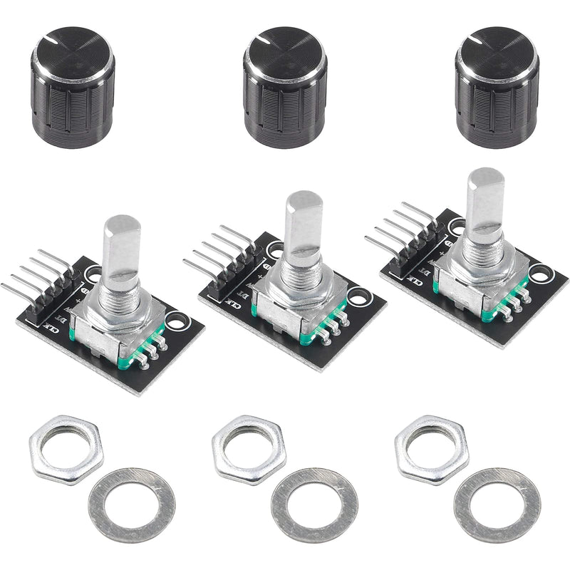 Rotary Encoder Modules, Rotary Encoder, Pack of 3 Rotary Encoder, Rotary Encoder, Encoder, Rotary Encoder Module Rotary Encoder, Rotary Encoder Module, Rotary Angle Encoder, 360 Degree Rotary Encoder Rotary Angle Encoder