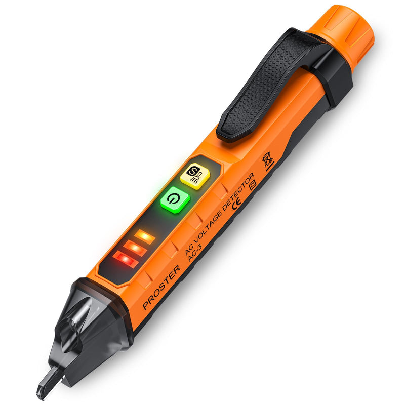 Proster Non-Contact Voltage Tester with Dual Range 12-1000V/48-1000V Adjustable Sensitivity AC Voltage Tester Pen & LED Flashlight