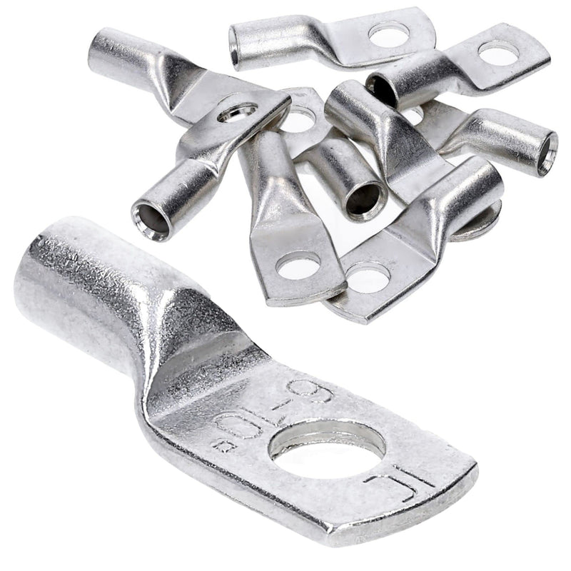 Pack of 10 Kalitec HR10-6 standard tubular cable lugs 10mm² M6 I without viewing hole I Made in Germany