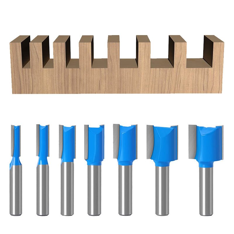 pieces cutter for router 8mm shank, flush cutter cutter set, cutter for router, double flute groove cutter, wood cutter for router, groove cutter 8mm shank, for wood (7) 7
