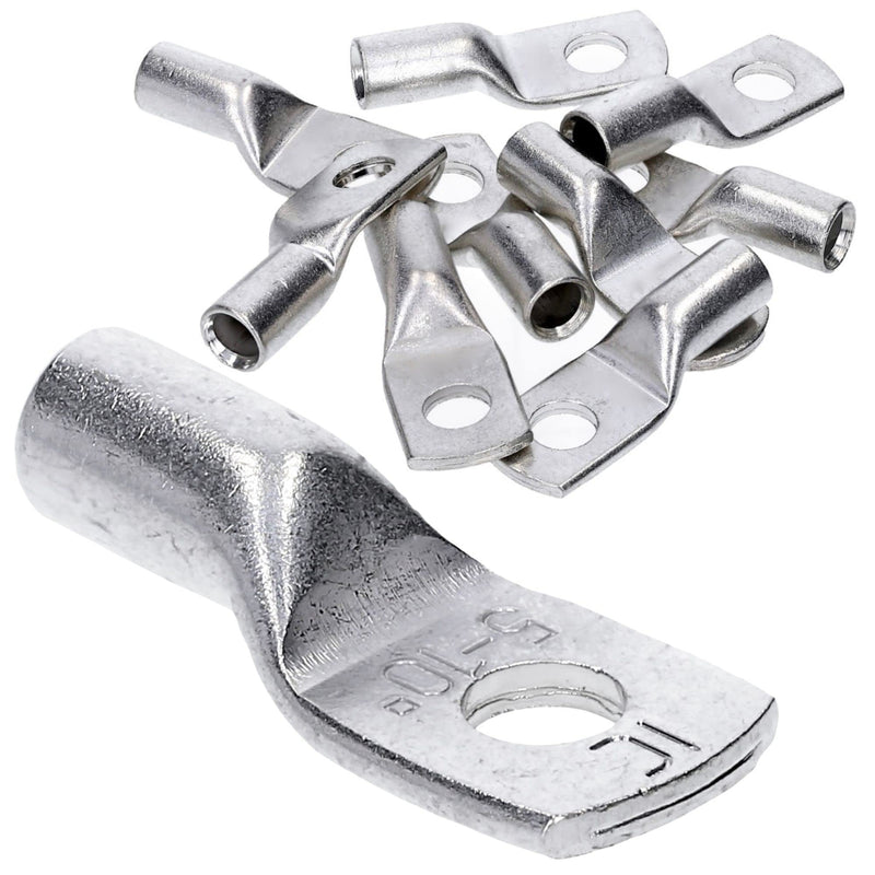 Pack of 10 Kalitec HR10-5 standard tubular cable lugs 10mm² M5 I without viewing hole I Made in Germany