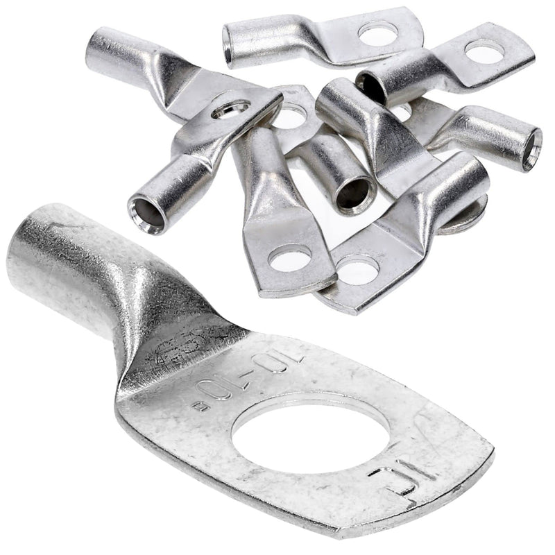 Pack of 10 Kalitec HR10-10 standard tubular cable lugs 10mm² M10 I without viewing hole I Made in Germany