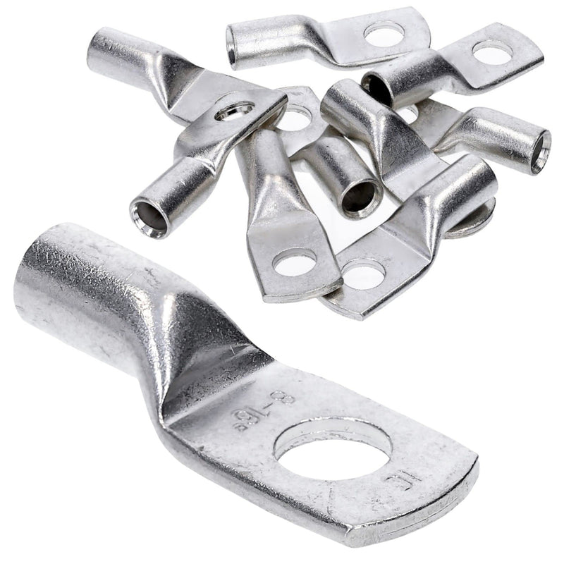 Pack of 10 Kalitec HR16-8 standard tubular cable lugs 16mm² M8 I without viewing hole I Made in Germany