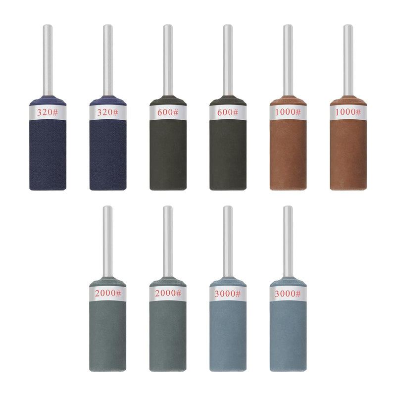 SG Store Pack of 10 sandpaper sanding head sandpaper rod sanding belts sleeves sanding wheel woodworking polishing tool 320-3000 grit