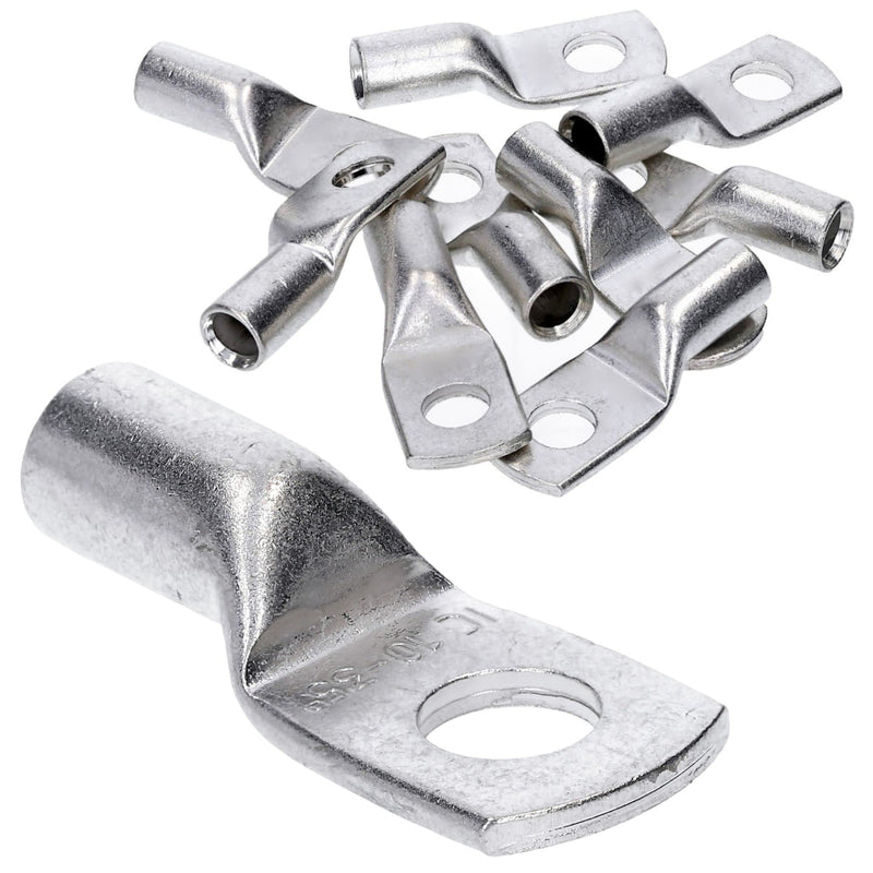 Pack of 10 Kalitec HR35-10 standard tubular cable lugs 35mm² M10 I without viewing hole I Made in Germany