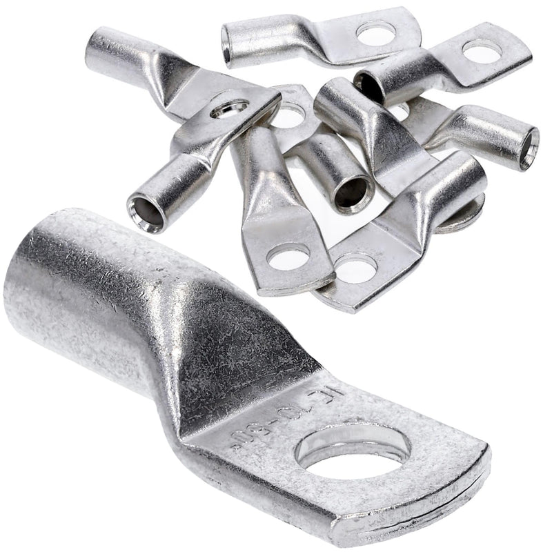 Pack of 10 Kalitec HR50-10 standard tubular cable lugs 50mm² M10 I without viewing hole I Made in Germany
