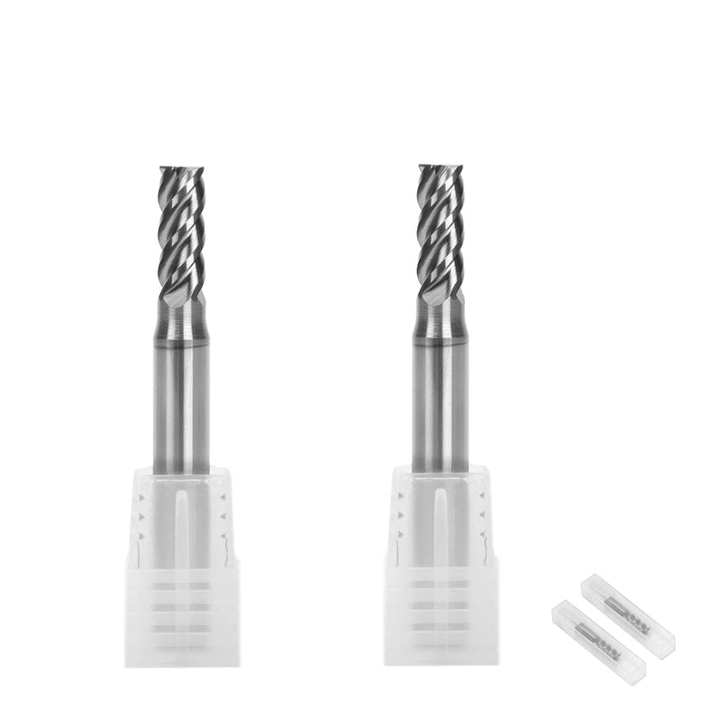Ruimou 2-piece carbide end mill high-speed milling cutter 4 cutting edges (D 5 mm x L 50 mm), for cutting hardened metals with high hardness 58 HRC, CNC milling D 5 mm x L 50 mm