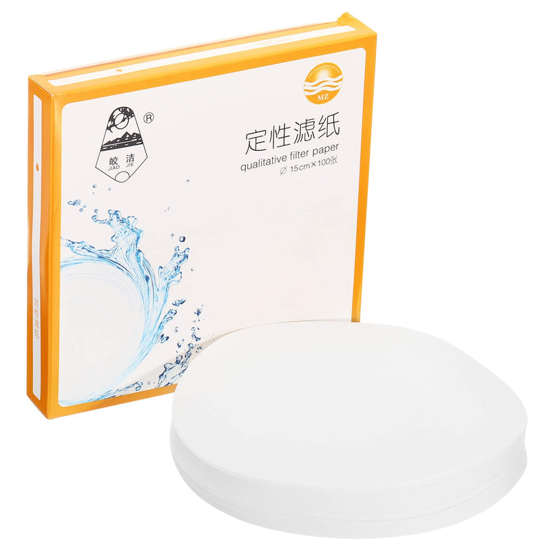PATIKIL 100pcs 15cm Quality Filter Paper Circles Fast Speed Round Laboratory Filter Paper Chemical Industrial Oil Test Funnel Filter Paper
