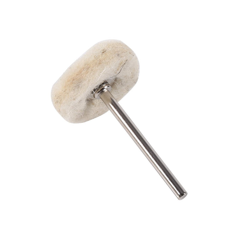 KIMISS Gold Buff Dremel Cotton Polishing Disc Wool Pack of 10 25mm Wool Felt Polishing Drill Grinding Disc Brushes with Handle for Rotary Tool