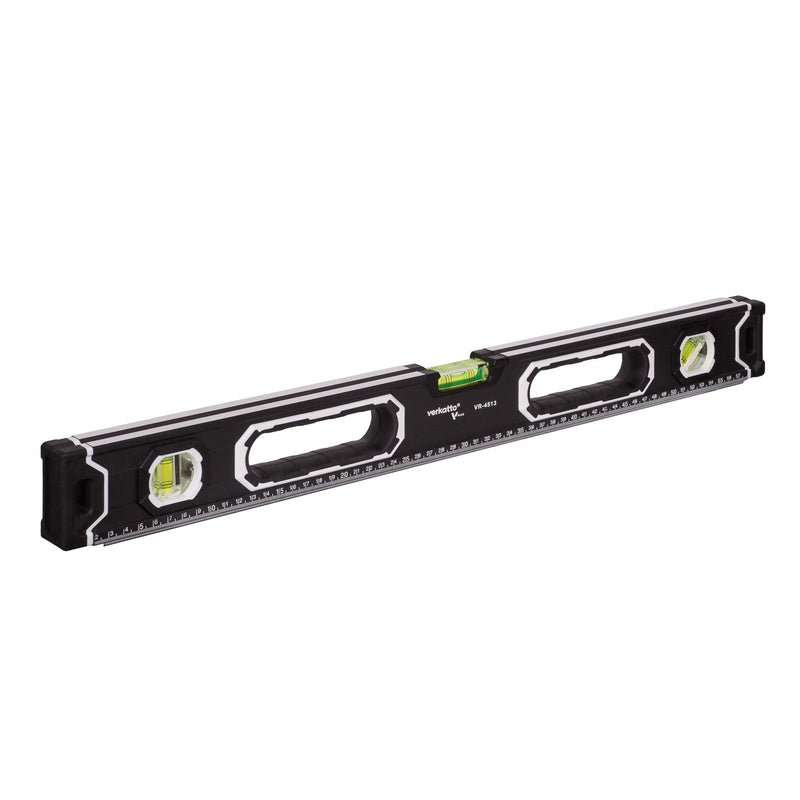 MIVOS - Aluminum spirit level 60cm with magnet system and aluminum housing - Spirit level with 3 levels - High accuracy - Magnetic spirit level 600 mm