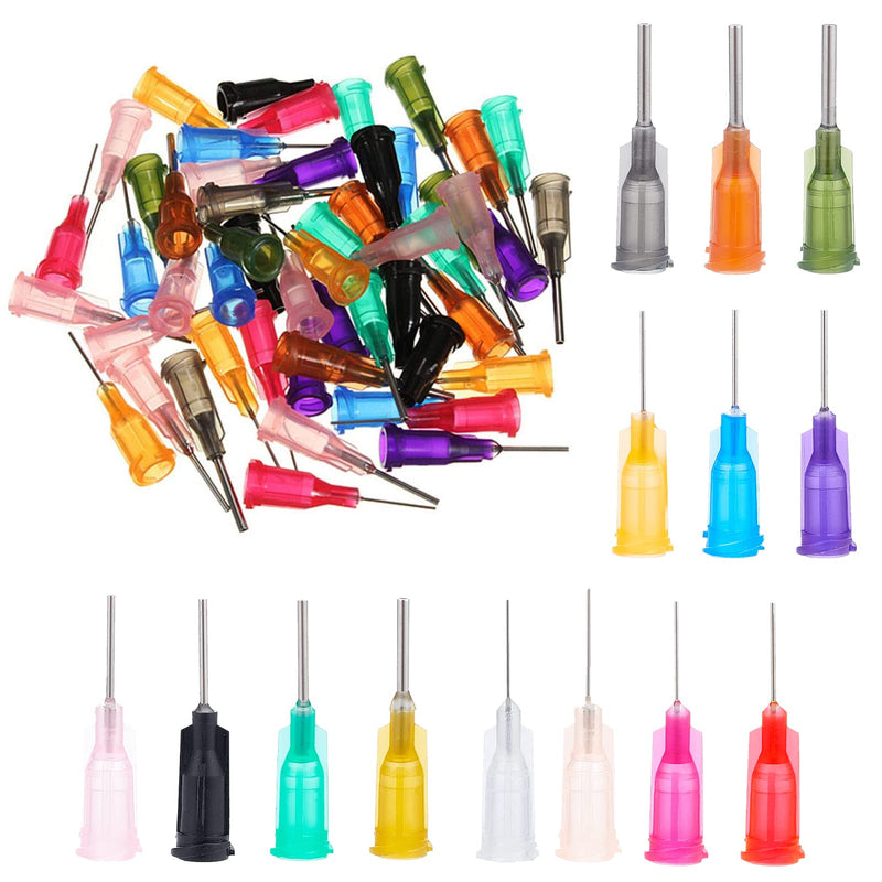 Syringe needle, syringe needles with blunt tip, 70 pieces dispensing needle kits, plastic tapered dispensing needles, cannulas blunt, cannulas, disposable cannulas, blunt cannulas (14 different sizes)