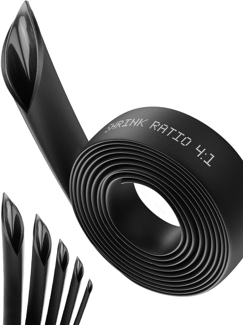 4:1 heat shrink tubing - Ø52mm & 1.5m length, heat shrink tubing sold by the meter, waterproof, insulating tape, and cable connecting heat shrink tubing, 5 diameter options (black) Ø52mm & 1.5m