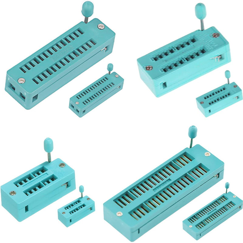 DAOKAI Universal ZIF Dip Test Kit, IC Test Socket 14/16/28/40 Pin 2.54mm Pitch for Microcontroller, IC Chips, Breadboards, Program ICs, Upgrade PCB - 6 Pack