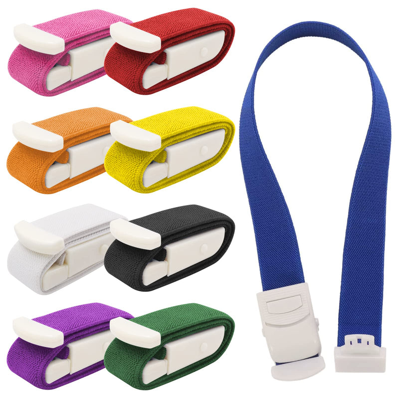 GZhaizhuan Pack of 9 tourniquets, highly flexible tourniquet, tourniquet blood collection with buckle for doctors, paramedics and camping outdoor first aid (9 colors)