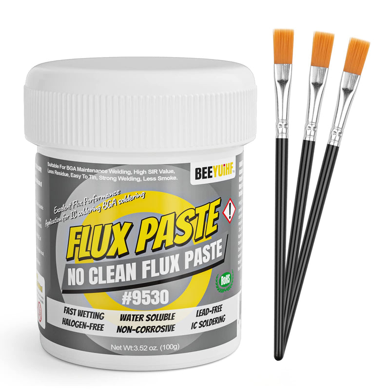 BEEYUIHF No Clean Solder Paste Flux, BGA Solder Flux Paste, Electronics Flux Pastes for BGA/IC/CPU/PCB/SMD Solder (5.15oz/146g)