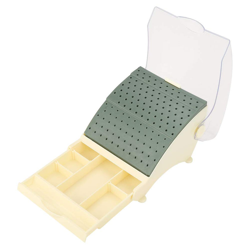 Dental Bur Block Dental Bur Case 142 Holes Dental Bur Holder Block Stand Disinfectant Case with Pull-Out Drawer