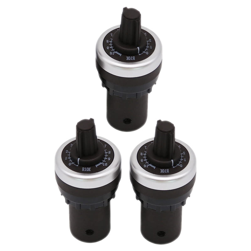 3pcs 10k Potentiometer Panel Mount VSD VFD Variable Speed for Frequency Inverter (3) 3