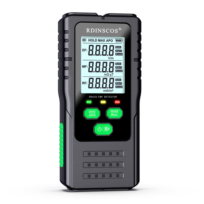 EMF Meter Radiation Detector Digital Electromagnetic Fields Hand-held EF/MF/RF Electromagnetic Radiation Meter with LCD EMF Inspections (RD630) RD630