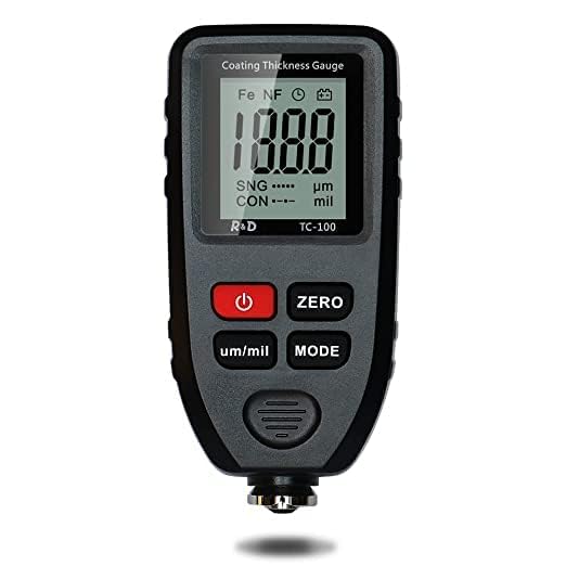 Paint Coating Thickness Gauge RDINSCOS Car Paint Paint Gauge Car Body Coating Thickness Gauge 0-1300μm LCD Display For Iron Aluminum TC100