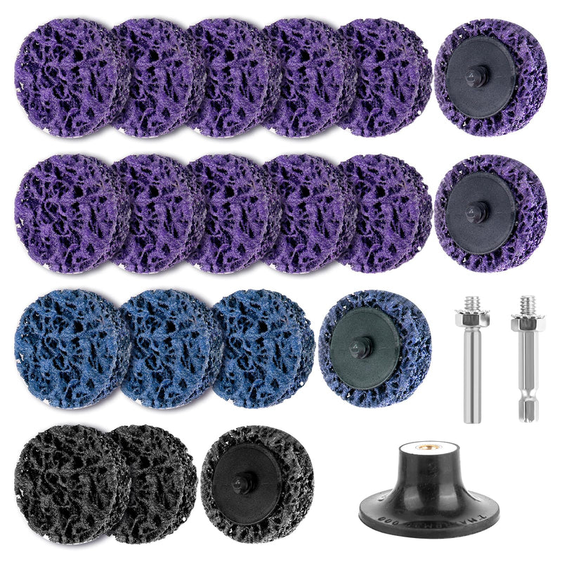CSD disc grinding disc, 19 pieces 50 mm coarse cleaning disc, drill grinding disc, cleaning disc set for angle grinders of paint, rust welds, oxidation cleaning and removal