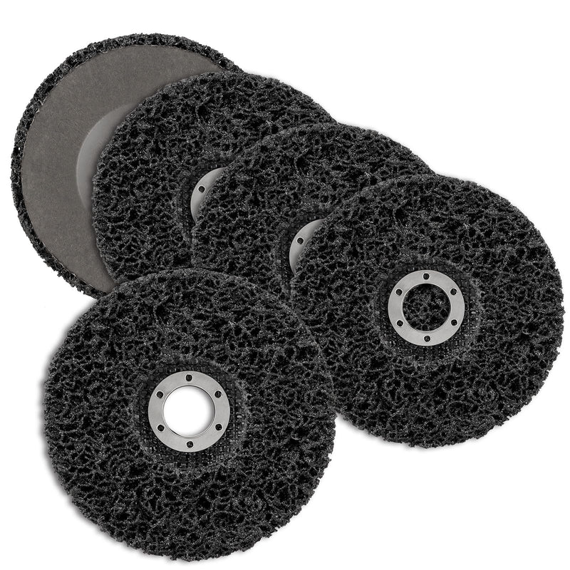 CSD disc sanding disc, 5 pieces coarse cleaning disc cleaning disc set, surface processing or paint removal polishing for drilling roller sanding disc (125 mm, black) 125 mm/black