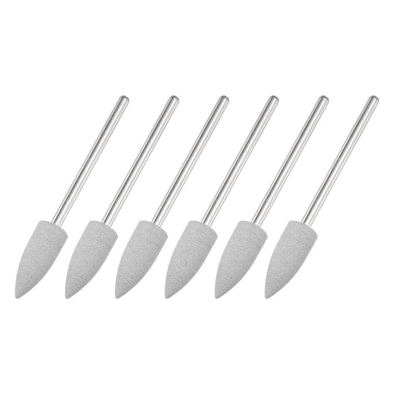 sourcing map 6 pieces 150 grain grinding stones 1/4" shank 1/9" diameter pointed grinding grinding and polishing heads for deburring buffing